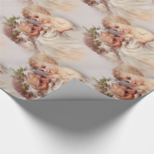 Old World Victorian Santa Claus and Cherub Wrapping Paper