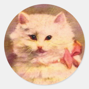 Old World Vintage Christmas Cat Stickers