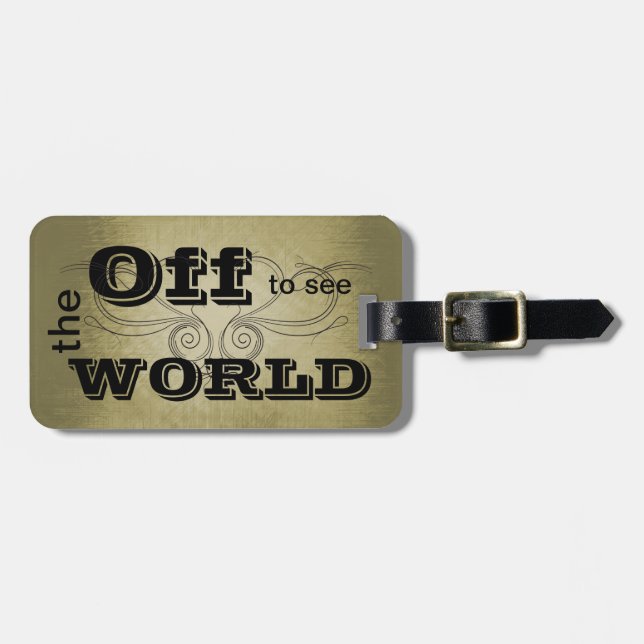 Old World Vintage Style Luggage Tag (Front Horizontal)