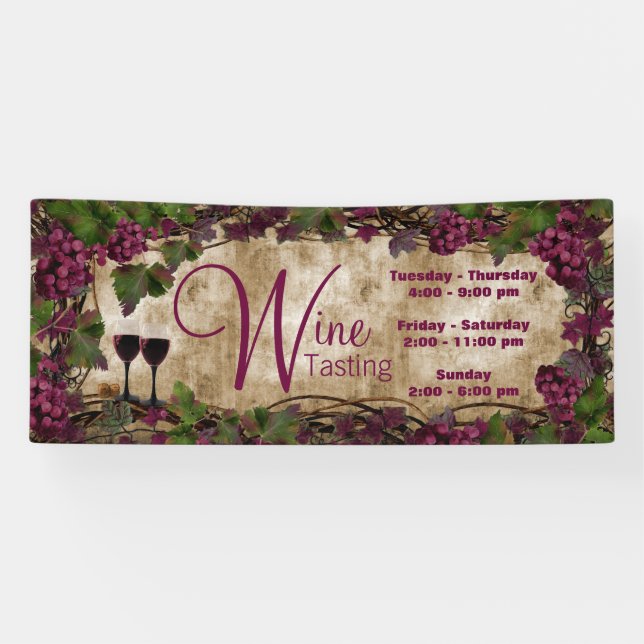 Old World Vintage Wine Tasting Banner (Horizontal)