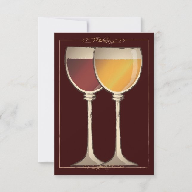Old World Wineglass Vineyard Winery Response Card (Front)