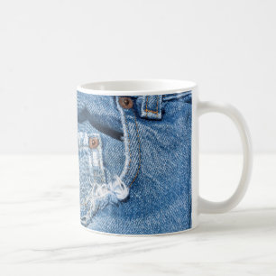 Old Worn Blue Jeans Classic White Mug