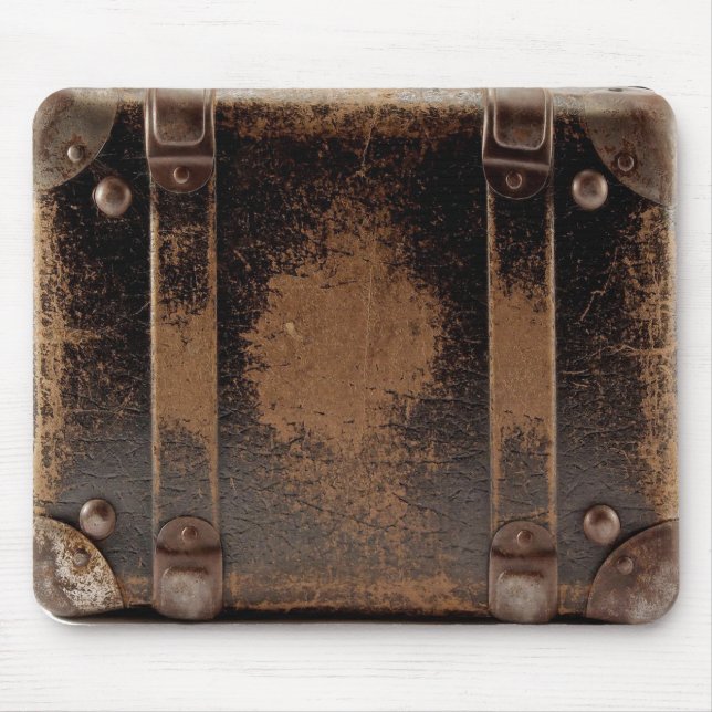 Old worn leather luggage mouse mat (Front)