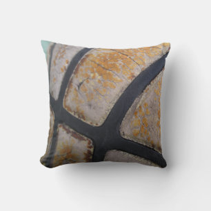 Old Worn Out Basketball Closeup Cushion