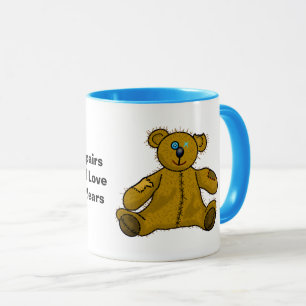 Old, Worn, Patched Teddy Bear Mug
