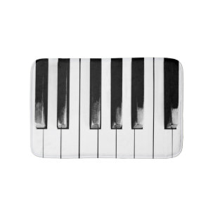 Old Worn Piano Keys Bath Mat