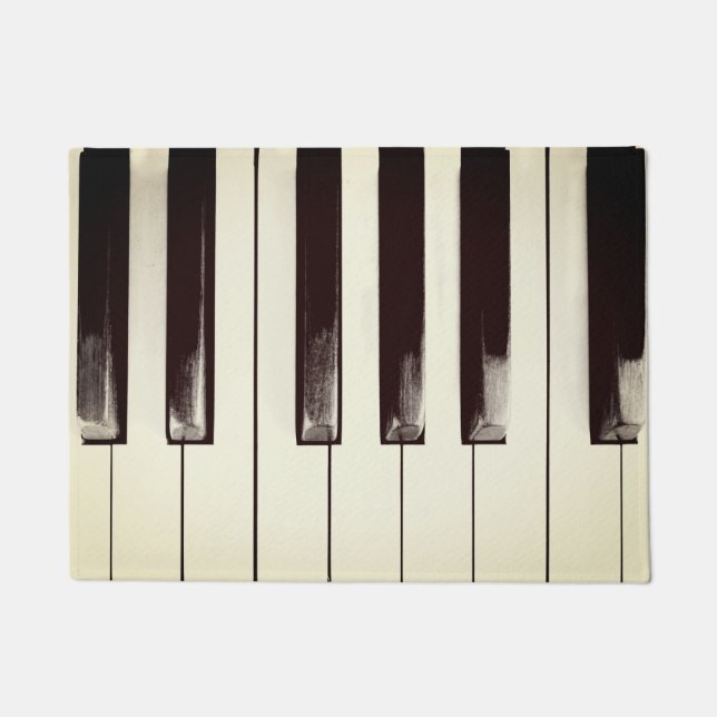 Old Worn Piano Keys Doormat (Front)