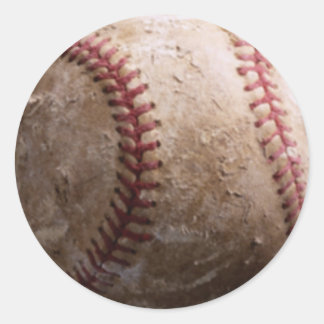 Old worn rugged baseball stickers