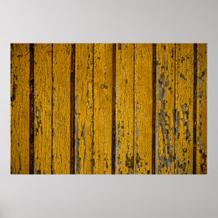 Old yellow door or fence with different paint, nat poster