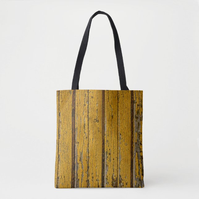 Old yellow door or fence with different paint, nat tote bag (Front)