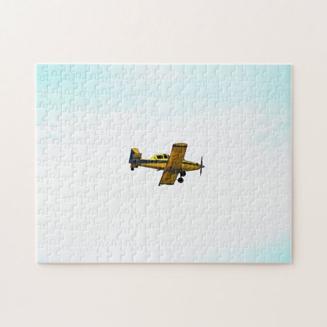 Old Yellow Propeller Aeroplane Art Puzzle (Horizontal)