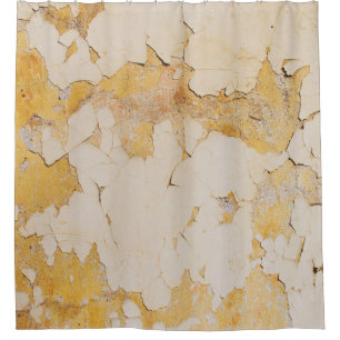 Old yellow stucco backgroundabstract, aged, antiqu shower curtain
