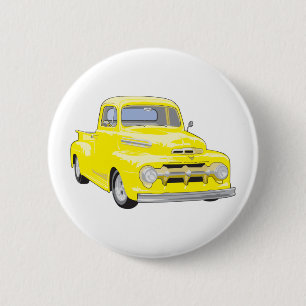 Old Yellow Truck 6 Cm Round Badge