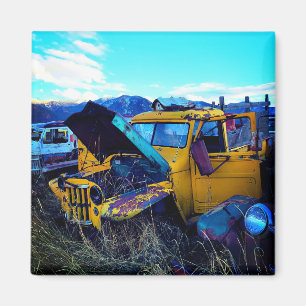 Old Yellow Truck Magnet