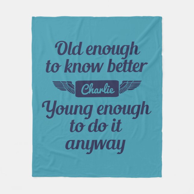 "Old & Young" custom name fleece blankets (Front)