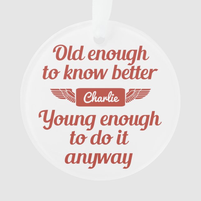 "Old & Young" custom name ornament (Front)