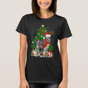 Olde English Sheepdog Christmas Tree Light Pajama T-Shirt