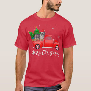 Olde English Sheepdog Dog Riding Red Truck Christm T-Shirt