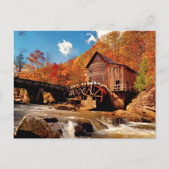 Olde Mill in Autumn Postcard (Front)