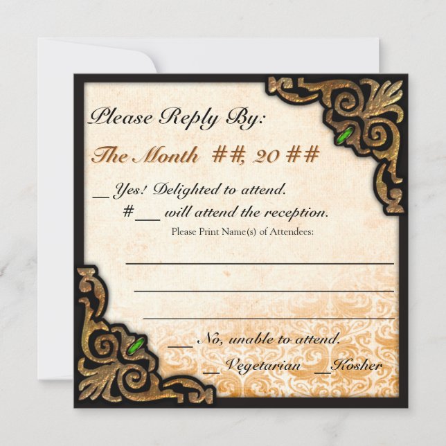 Olde New Orleans (Wedding Reply Card) Invitation (Front)
