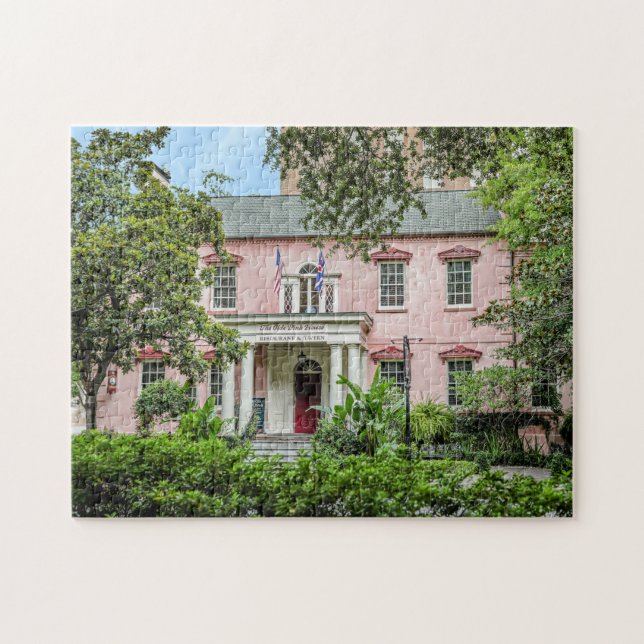 Olde Pink House Savannah Landmark Photo Puzzle (Horizontal)