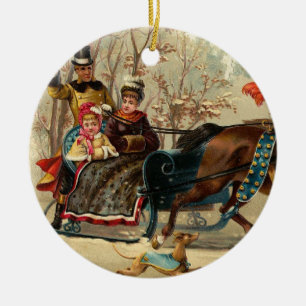 Older and Younger Sisters Ride - Mary Evans Ceramic Tree Decoration