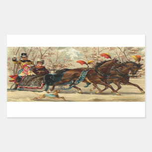 Older and Younger Sisters Ride - Mary Evans Rectangular Sticker