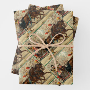 Older and Younger Sisters Ride - Mary Evans Wrapping Paper Sheet