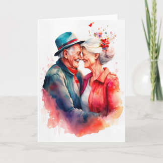 Older couple in love for Valentines Day Card