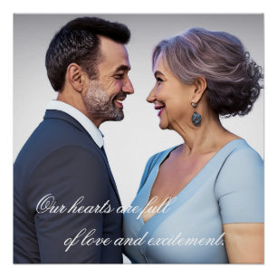 Older Couple Romantic Candid Pictures in Love Poster
