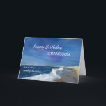 Older Grandson Birthday Religious God Made You Card<br><div class="desc">This spiritual birthday card for a teen or older grandson features a peaceful ocean wave scene under a rich blue sky, with the uplifting front message “God made you wonderfully unique.” Inside, the message celebrates who he is becoming and how God's presence shines through him. Perfect for a faith-filled family...</div>