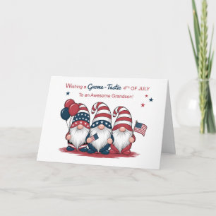Older Grandson Fourth of July Cute Patriotic Gnome Card