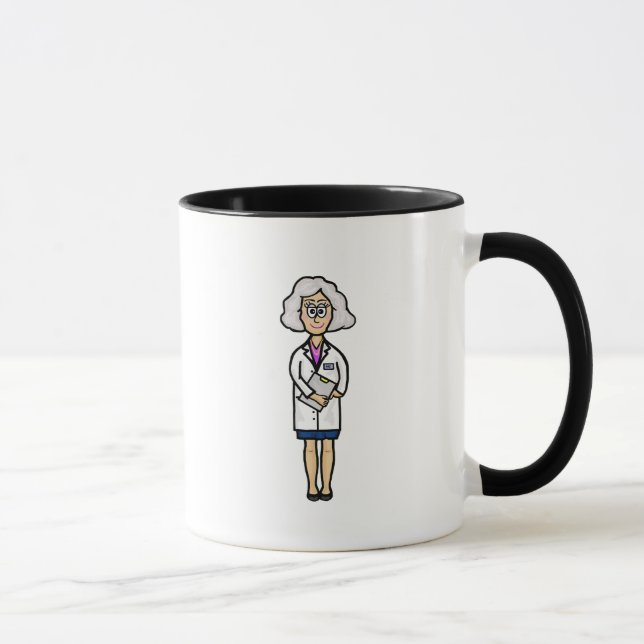 Older Grey Hair Female Doctor Mug (Right)