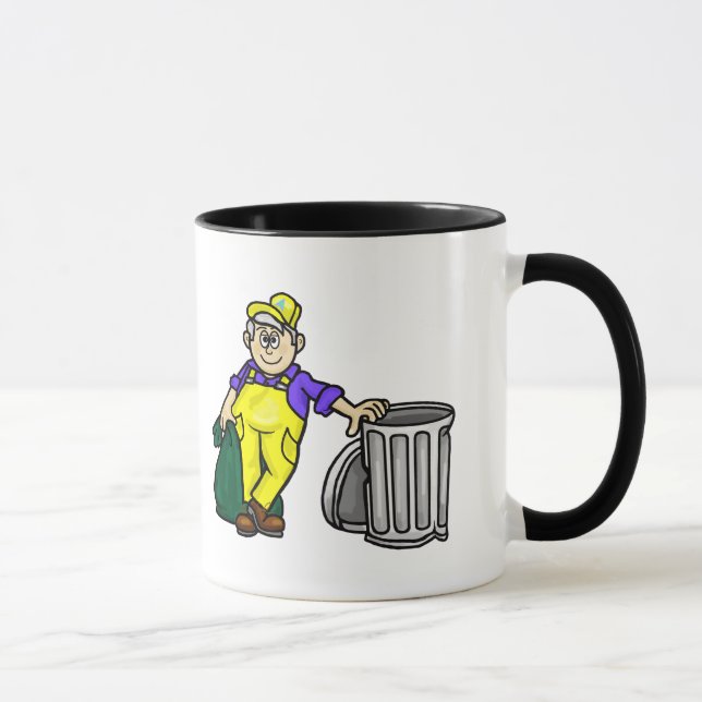 Older Grey Hair Garbage Man Coffee Mug (Right)