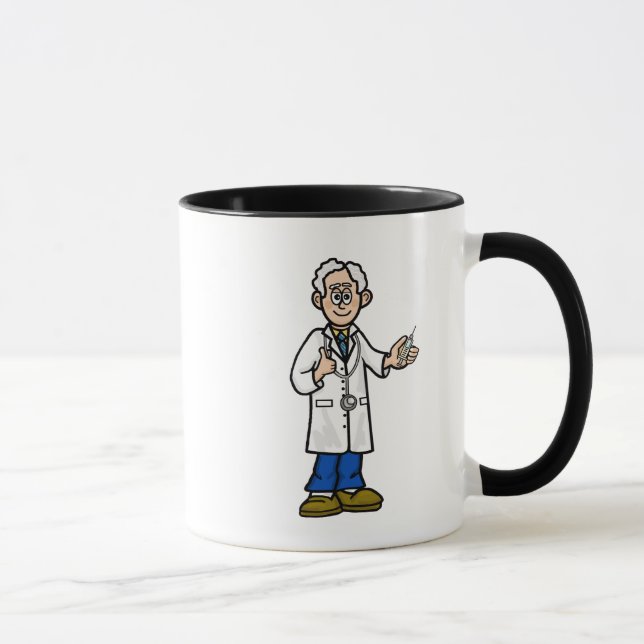 Older Grey Hair Male Doctor Mug (Right)