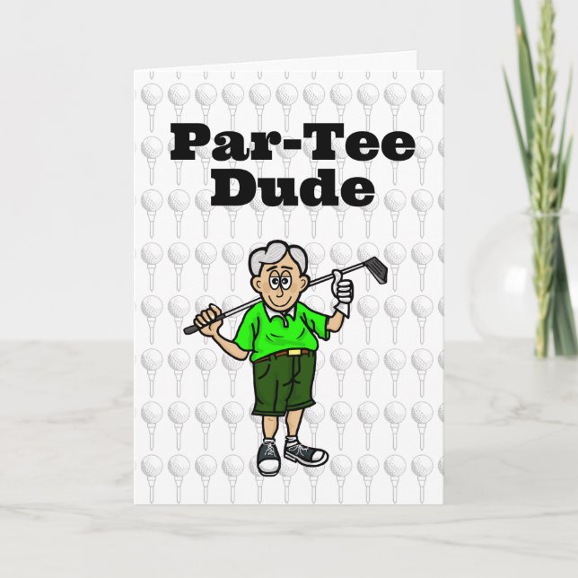 Older Grey Hair Male Golfer Card (Front)