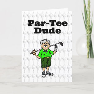 Older Grey Hair Male Golfer Card
