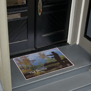 Older Man Fishing Retirement Door Mat