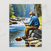*~* Older Man Fishing Stream AP49 Stream