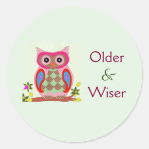 Older & Wiser Classic Round Sticker