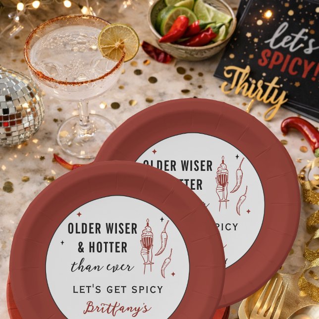 Older Wiser Hotter Than Ever Personalized Birthday Paper Plate (Creator Uploaded)