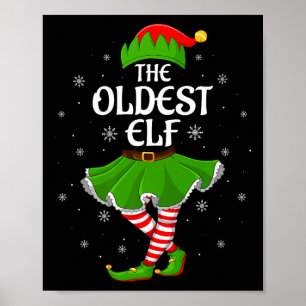 Oldest Elf Christmas Family Girls Women Elf Squad  Poster