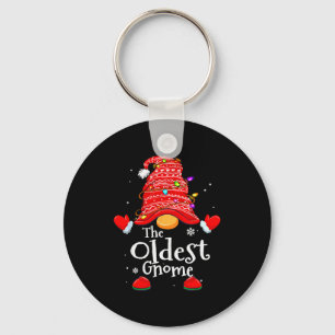 Oldest Gnome - Xmas Family Grandparents Christmas Key Ring