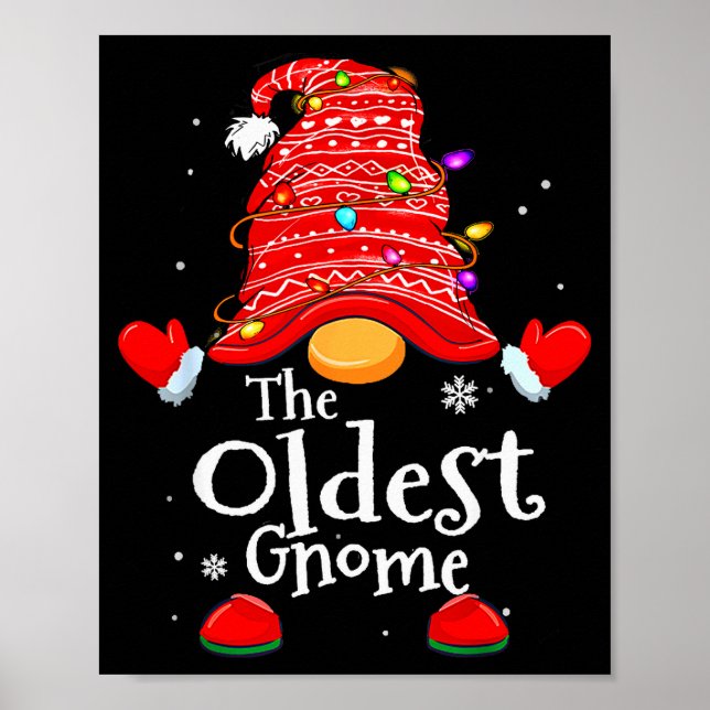 Oldest Gnome - Xmas Family Grandparents Christmas  Poster (Front)
