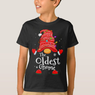 Oldest Gnome - Xmas Family Grandparents Christmas T-Shirt