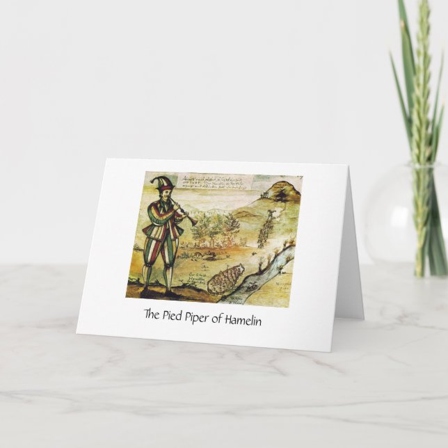 Oldest Image of Pied Piper, Greeting Card (Front)