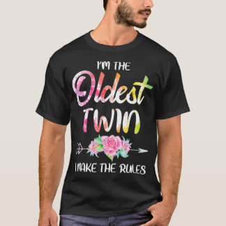 Oldest Twin Sibling Birthday Funny Twins Matching T-Shirt
