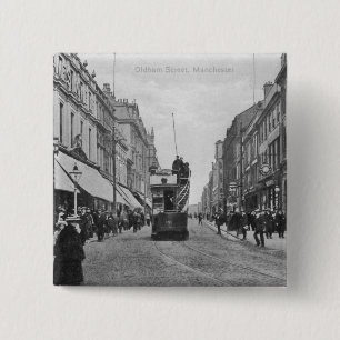 Oldham Street, Manchester, c.1910 15 Cm Square Badge