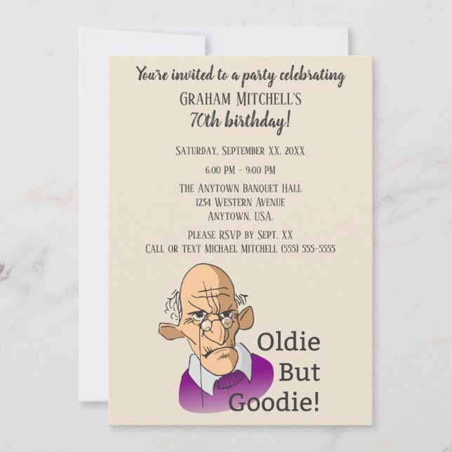 Oldie But Goodie Over The Hill Birthday Party Invitation (Front)