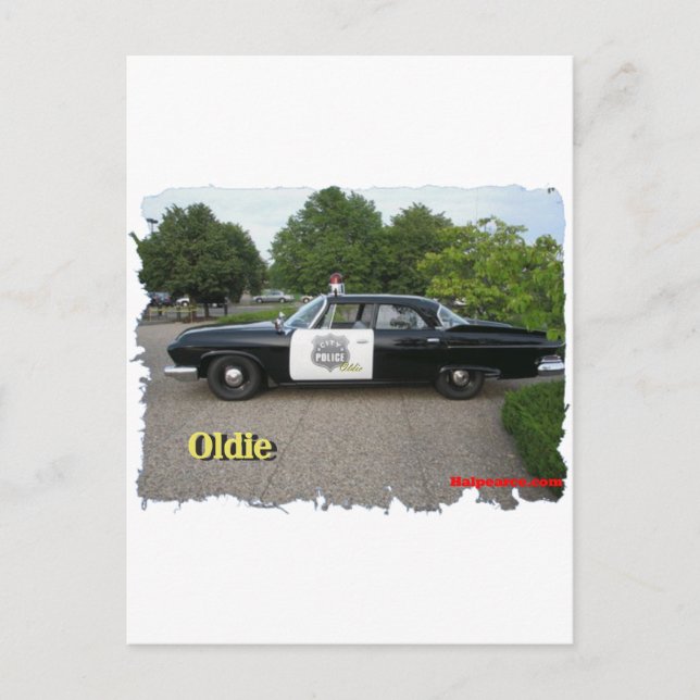 Oldie Police car Postcard (Front)
